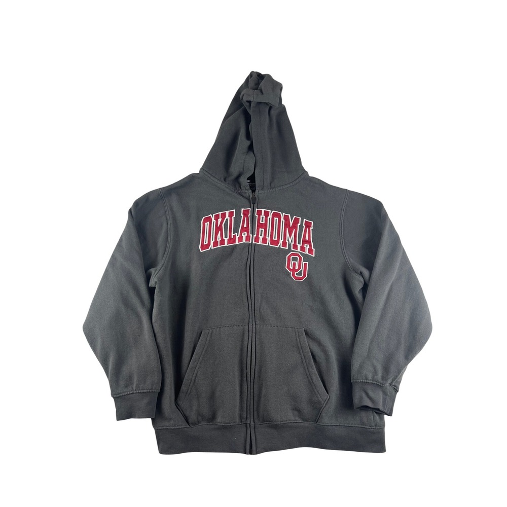 Oklahoma Sooners NCAA Colosseum Gray Full Zip Hoodie Youth XL (20)